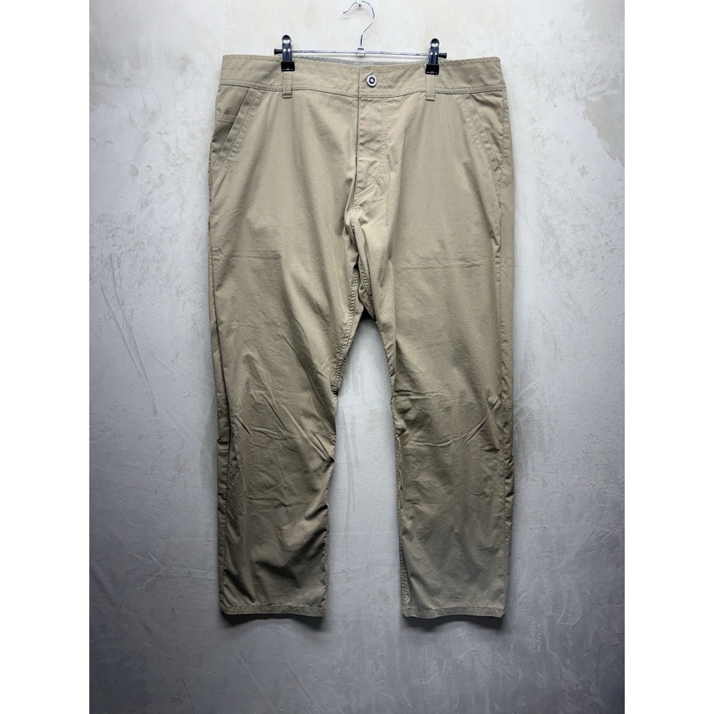 KUHL Pants Mens 38x30 Slax Brown Khaki Enduro Fabric Hiking Outdoor Chino Tech
